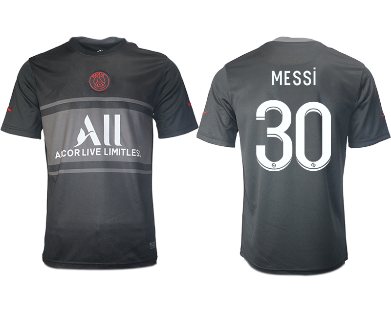 Men 2021-2022 Club Paris St German Second away aaa version black #30 Soccer Jersey->paris st german jersey->Soccer Club Jersey